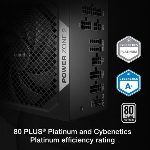 be quiet! Power Zone 2 850W ATX 3.1 PSU | 80 Plus and Cybenetics Platinum Efficiency | Zero RPM Low-Noise Power Supply | PCIe 5.1 Ready | Black | BP007US - Image 7