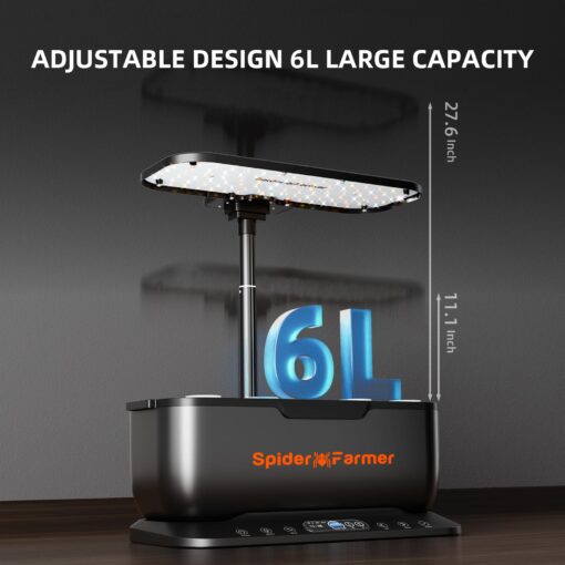 Spider Farmer SmartG12 Hydroponics Growing System, 12 Pods Indoor Garden with 36W LED Grow Light Full-Spectrum, APP & WiFi Controlled, 6L Water Tank, Pump System, Automatic Timer - Image 6