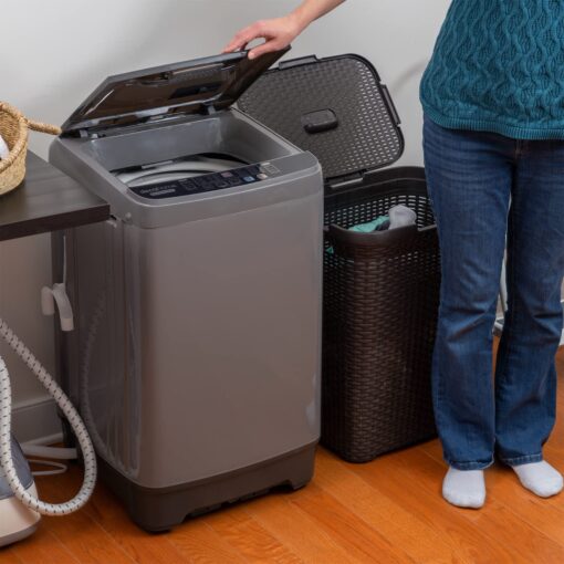 Deco Home Fully Automatic Portable Washing Machine, 1.8 cu. ft., 16lb Capacity, 10 Smart Cleaning Programs, Water Inlet and Drain Pump - Image 3
