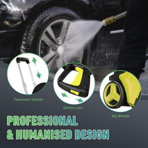 Electric Pressure Washer 5000PSIMax 3.6GPM Power Washer Touch Screen Adjustable Pressure 4 Nozzles and 500ml Foam Cannon Power Washer Cleaning for Car Yellow - Image 4