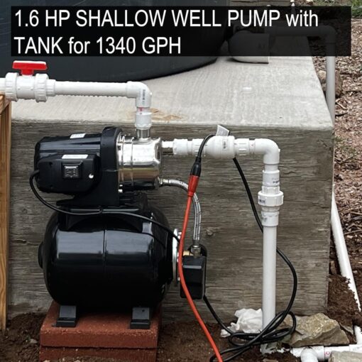 Lanchez 1.6 HP Shallow Well Pump with Pressure Tank, 1340 GPH Automatic Irrigation Water Booster Jet Pump, 115V Stainless Steel Water Transfer Pump for Home Garden Lawn Sprinkler Irrigation - Image 8