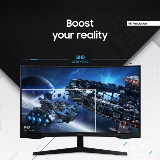 SAMSUNG 32” Odyssey G55C Series QHD 1000R Curved Gaming Monitor, 1ms(MPRT), HDR10, 165Hz, AMD Radeon FreeSync, Eye Care, Glare Free, Sharp Resolution LS32CG550ENXZA, 2024 - Image 11