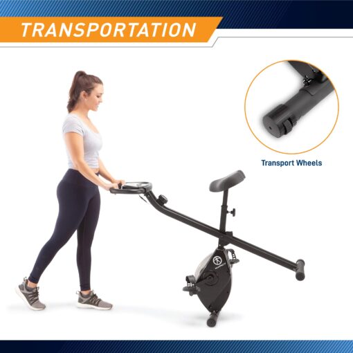 Marcy Foldable Magnetic Resistance Upright Exercise Bike NS-654, Black, One Size - Image 2