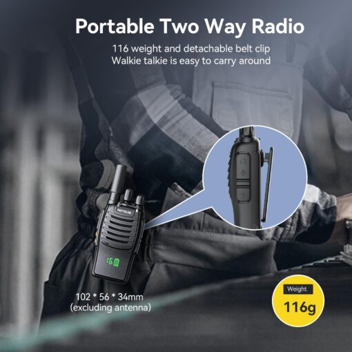 Retevis H777H Two Way Radios Long Range Rechargeable,Compact Walkie Talkies,Intuitive,Channel,Power Display,USB-C Charging,Hands Free,Business radios for Manufacturer,Healthcare,School (20 Pack) - Image 8