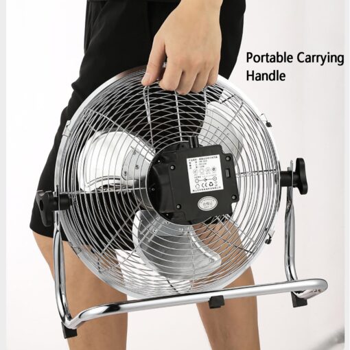 HSPLXYT 12" Portable Solar Rechargeable Floor Fan, 8000mAH Battery Capacity Solar Panel Powered Battery Operated Fan Portable Fan Table Fan for Fishing, Camping, Bedroom, Workplace (Color : Black) - Image 6