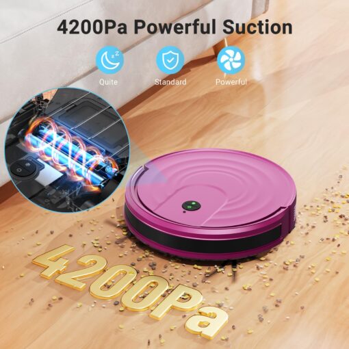 Robot Vacuum and Mop Combo 2 in 1 Mopping Robot Vacuum Cleaner with Schedule WiFi/Alexa/App Smart Self-Charging Robotic Vacuum Ultra-Slim Quiet Tangle-Free Ideal for Hard Floor Pet Hair Carpet-650mL - Image 8