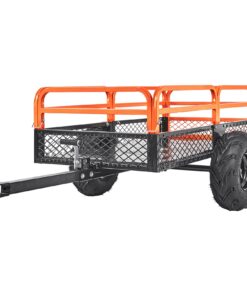 VEVOR ATV UTV Trailer Tow Behind Dump Cart, 1500lbs 15 Cubic Feet, Heavy Duty Yard Garden Trailer Pull Behind Dump Trailer for Lawn Mower Tractor