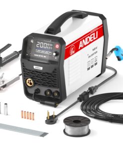 ANDELI MIG Welder, 200Apm 110V/220V Dual Voltage GAS MIG/FLUX MIG/Lift Tig/Stick 4-In-1 Multiprocess MIG Welder, Gas Gasless MIG Welding Machine MIG-270 LED