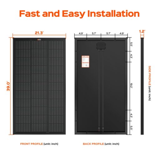 RICH SOLAR 200 Watt 12 Volt Monocrystalline Solar Panel 2 Pack of 9BB Cell 100W High Efficiency Solar Module Charge Battery for RV Trailer Camper Marine Off Grid All Black - Image 7