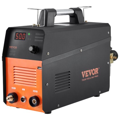 VEVOR Plasma Cutter, 50Amp, Air Cutting Machine with Plasma Torch, 110V/220V Dual Voltage AC IGBT Inverter Metal Cutting Equipment for 1/2" Clean Cut Aluminum and Stainless Steel, Black - Image 5