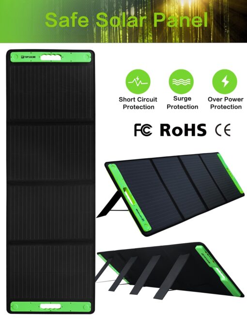 Topsolar 200W Foldable Portable Solar Panel Charger Kits for Portable Power Station Generator Cell Phones Camera Lamp 12V Car Boat RV Battery(Dual USB Ports & 19/14.4V DC Output) - Image 7