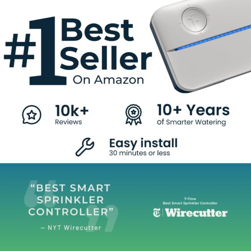 Rachio 3: 8 Zone Smart Sprinkler Controller (Simple Automated Scheduling + Local Weather Intelligence. Save Water w/ Rain, Freeze & Wind Skip), App Enabled, Works w/ Alexa, Fast & Easy Install - Image 7
