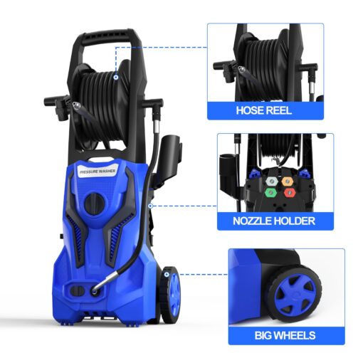 Electric Pressure Washer - 5000PSImax 3.2GPM ZHUOLIN Power Washer for Cars Washing with 25FT Pressure Hose, Light Blue - Image 4