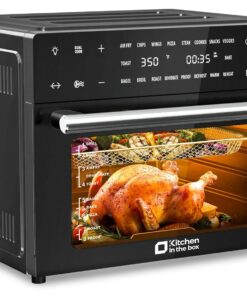 Kitchen in the box 32 QT Extra Large Toaster Oven Air Fryer Combo, 18-in-1 Convection Toaster Oven Countertop with Baking, Dehydrate and Rotisserie, 6 Accessories, 1800W