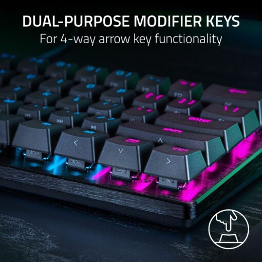 Razer Huntsman V3 Pro Mini 60% Esports Gaming Keyboard: Analog Optical Switches - Razer Snap Tap - Rapid Trigger - Adjustable Actuation - Dual-Purpose Mod Keys - Doubleshot PBT Keycaps - Black - Image 7