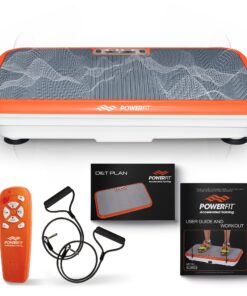 Power Fit Vibration Plate Exercise Machine, Powerfit Elite Vibration Platform, Power Plate, Body Vibration Plate for Lymphatic Drainage, Body Shaker Weight Loss - Remote, Resistance Bands & Diet Plan