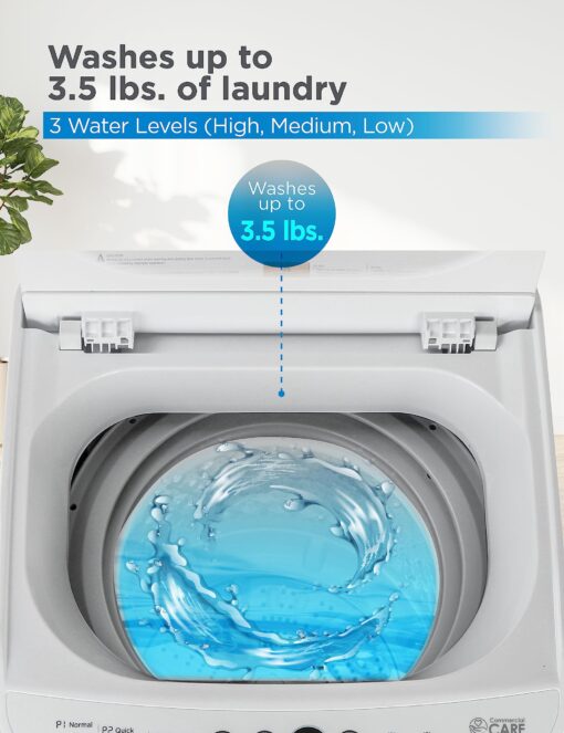 Commercial Care 0.9 Cu. Ft. Portable Washing Machine, Compact Washing Machine with 6 Wash Cycles, Portable Clothes Washer Featuring 3 Water Levels - Image 5