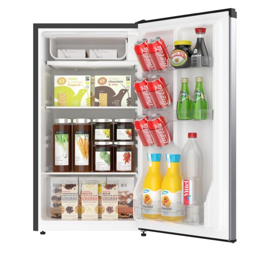 ARCTIC CHEF ACFR322 RCA Mini Refrigerator, Compact Freezer Compartment, Adjustable Thermostat Control, Reversible Door, Ideal Fridge for Dorm, Office, Apartment, Platinum Stainless, 3.2 Cubic Feet - Image 2