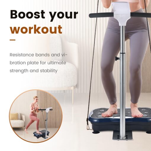 EILISON FIRMHOLD Handle Vibration Plate Exercise Machine for Lymphatic Drainage- Full Body Workout Vibration Platform for Weight Loss, 350lbs Vibration Plate for Beginners & Recovery (Handle Blue) - Image 5