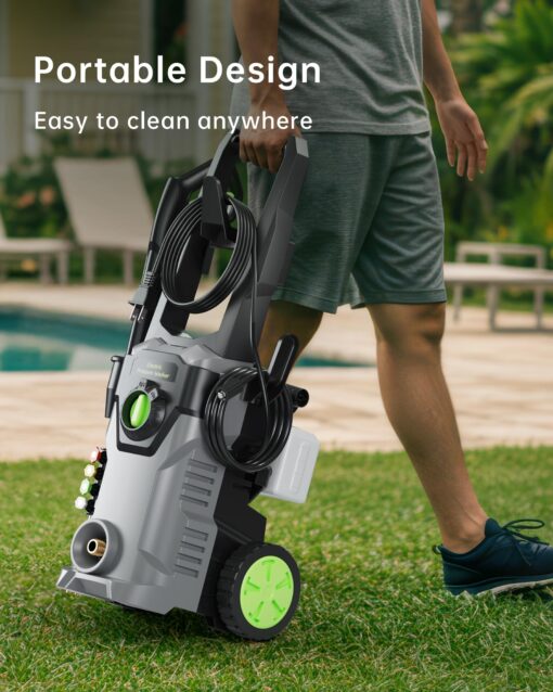 Pressure Washer, 4800PSI 3.0 GPM Max Electric Power Washer with Foam Cannon 48FT Total Long High Pressure Washer for Cars, Fences, Patios, Decks, Patios and Driveway Powerwasher - Image 2