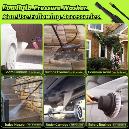 Electric Pressure Washer, Foam Cannon, 4 Different Pressure Tips, Power Washer, 3800 PSI 2.4 GPM - Image 5