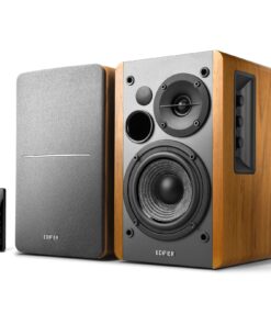 Edifier R1280DB Powered Bluetooth Bookshelf Speakers - Optical Input - Wireless Studio Monitors - 4 Inch Near Field Speaker - 42w RMS - Wood Grain