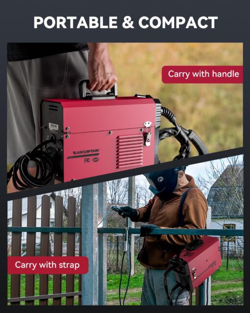ARCCAPTAIN 130A MIG Welder, 110V Flux Core MIG Welder/Lift TIG/Stick 3 in 1 Welding Machine with Synergy, IGBT Inverter Portable Gasless Welder Equipment with Welding Gun and 2lb Welding Wire - Image 4