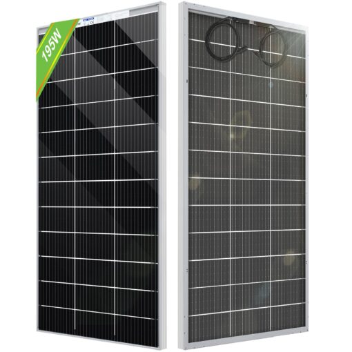 ECO-WORTHY Bifacial 195 Watt 12 Volt 12BB Solar Panel Monocrystalline Double-Sided Power Generation Rigid High-Efficiency PV Module Power Charger for RV,Sunsheds,Canopies,Farms,Home and Off-Grid