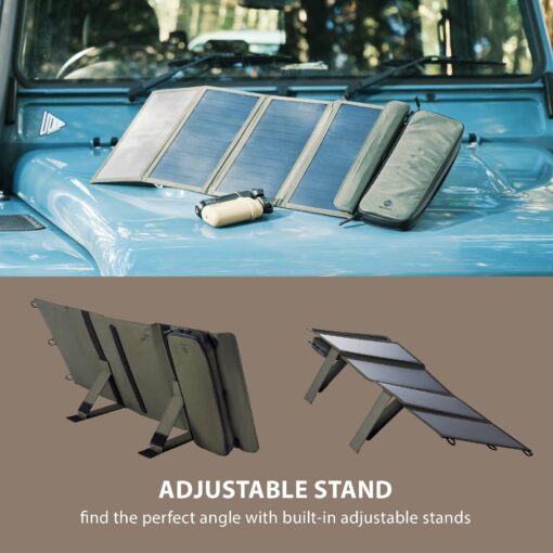 ELECOM NESTOUT 15000mAh Outdoor Power Bank + 4-Panel Solar Panel Charger + Flash-1 LED Flash Light Panel 1000 Lumen - Beige - Image 2