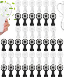 60 Pack Mini Powerful Handheld Fan Bulk 3 Speed USB Rechargeable Small Desk Fan Summer Gift for Wedding Beach Outdoor Women Eyelash (Black,White)