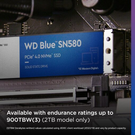 Western Digital 2TB WD Blue SN580 NVMe Internal Solid State Drive SSD - Gen4 x4 PCIe 16Gb/s, M.2 2280, Up to 4,150 MB/s - WDS200T3B0E - Image 4