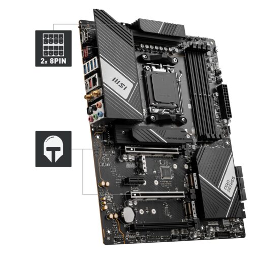 MSI PRO X670-P WiFi ProSeries Motherboard (AMD AM5, DDR5, PCIe 4.0, SATA 6Gb/s, M.2, USB 3.2 Gen 2, Wi-Fi 6E, HDMI/DP, ATX) (Renewed) - Image 4