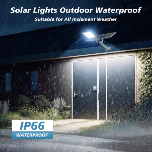 OKPRO 12000W Solar Street Lights Outdoor, 7000K Solar Parking Lot Lights Commerical Dusk to Dawn, Outdoor Street Light Heavy Duty, Wide Angle Solar Flood Lights IP66 Waterproof with Remote Control - Image 2