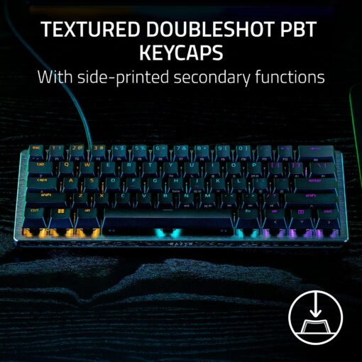 Razer Huntsman V3 Pro Mini 60% Esports Gaming Keyboard: Analog Optical Switches - Razer Snap Tap - Rapid Trigger - Adjustable Actuation - Dual-Purpose Mod Keys - Doubleshot PBT Keycaps - Black - Image 8