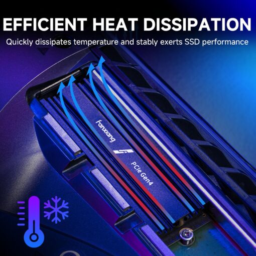fanxiang 2TB SSD w/Heatsink M.2 SSD NVMe PCIe Gen4 Gaming SSD M.2 2280, Up to 7100MB/s Compatible with PS5, Internal Solid State Drive for Gamers, Professionals, Creators - Image 4