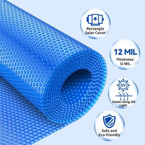 BigXwell Solar Pool Cover, 12Mil 16x32 Foot Rectangle for Above-Ground and In-Ground Pools, 1200Series (16x32 FT) - Image 6
