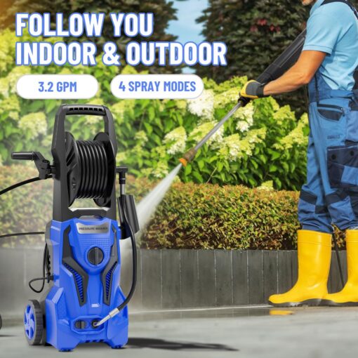 Electric Pressure Washer - 5000PSImax 3.2GPM ZHUOLIN Power Washer for Cars Washing with 25FT Pressure Hose, Blue - Image 7