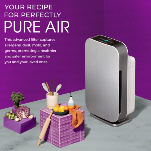 Alen Air Purifier BreatheSmart Flex HEPA with Pure Filter | 1400 Sq. Ft | Perfect for Bedrooms & Home Offices - Captures Allergens, Dust, & Mold - Brushed Stainless - Image 9