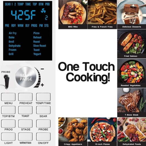 Nuwave Bravo XL Air Fryer Toaster Smart Oven, 12-in-1 Countertop Grill/Griddle Combo, 30-Qt XL Capacity, 50F-500F adjustable in precise 5F increments, Integrated Smart Thermometer, Linear T Technology - Image 6