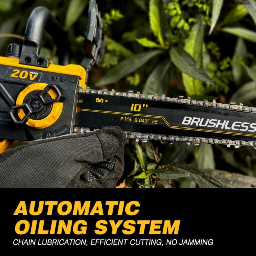 2-IN-1 Cordless 10-Inch Pole Saw And Chainsaw Compatible with Dewalt 20V MAX* Battery, Auto Oiling, Total Reach of Max 15ft, Electric Pole Saw for Tree Trimming Pruning (Battery NOT Included) - Image 3