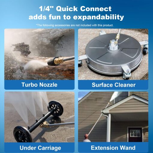 Commowner Electric Pressure Washer 4800 PSI 2.8 GPM Power Washers Electric Powered with 33ft Pressure Hose M22-14mm, 4 Nozzle and Foam Cannon, powerwashers for home, Cars, Fences, Patio, Upgraded Blue - Image 2