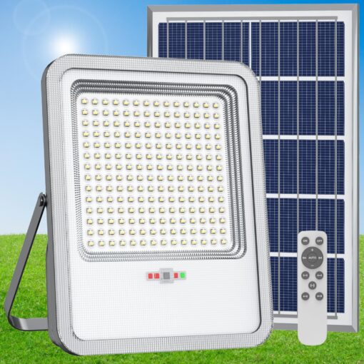 TENKOO Solar Street Flood Lights Outdoor 2000W Solar Parking Lot Lights Dusk to Dawn 150000LM Street Lights IP67 Waterproof Security Commercial Lighting with 16.4ft Cables for Yard, Garden, Pathway