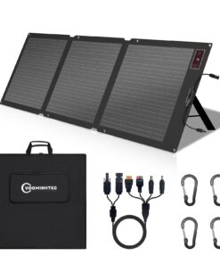 Voominhtec 200W Portable ETFE Solar Panel, IP68 Waterproof Foldable 24% High Conversion, Ultra-Light Solar Charger for Power Station RV Camping Off Grid