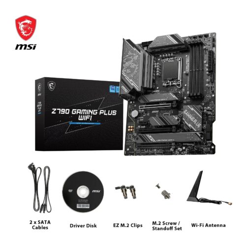 MSI Z790 GAMING PLUS WIFI Motherboard, ATX - Supports Intel 14th, 13th & 12th Gen Core Processors, LGA 1700 - DDR5 Memory Boost 7200+MHz/OC, 1 x PCIe 5.0 x16, 4 x M.2 Gen4, 2.5G LAN, Wi-Fi 6E - Image 2