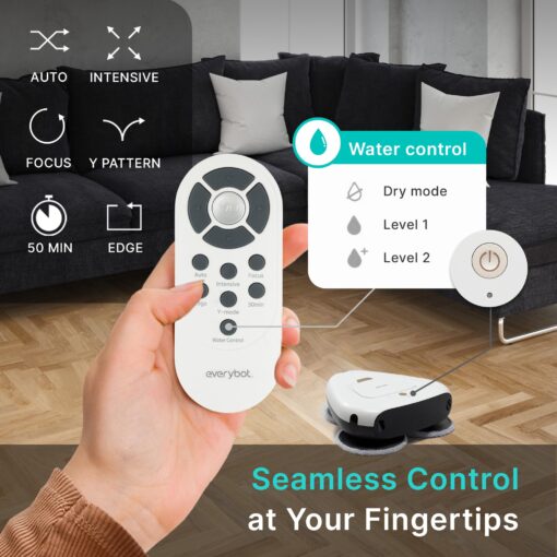 EVERYBOT Three-Spin Robot Mop - Ultra Quiet Smart Mopping Robot Cleaner Only | Powerful Stylish 3 Spin Wet Mop for Hard Floor & Tile Cleaning with Remote Control | Large Water Tank - Image 4