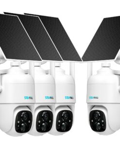 SOVMIKU 4CQ1 AI 2K Solar Security Camera Wireless Outdoor, Battery Powered, Two Way Audio, PIR Motion Detection, 360° View Pan/Tilt,Easy to Setup, Color Night Vision, Audible Flashlight Siren,SD Slot