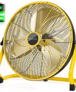 blessny 16" Battery Operated Floor Fan, 20000 mAh Large Rechargeable Cordless Fan for Camping Gazebo Chicken Coop Greenhouse Hurricane Home (High Velocity 2500 CFM)