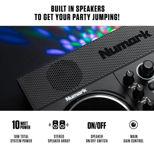 Numark Party Mix Live - DJ Controller with Built in Speakers, Party Lights and DJ Mixer, Complete Dj Set with Mixer and Audio Interface + Serato DJ Lite - Image 7