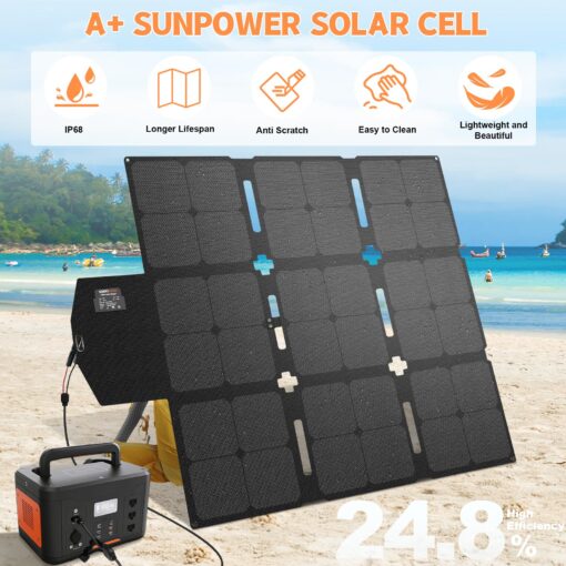 SOKIOVOLA 120W Portable Solar Panel with MC-4 Connector Foldable Solar Panel for Camping Folding Solar Panel Charger for Portable Power Station Laptops RV - Image 3