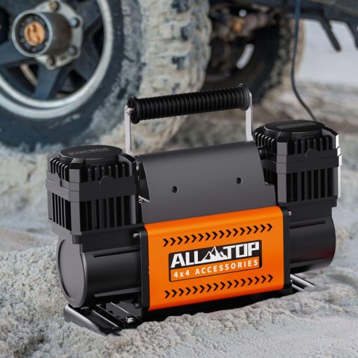 ALL-TOP Air Compressor Kit, Dual Cylinder 12V Portable Inflator 12.35 ft³/Min, Offroad Air Compressor Pump for Truck Tires, Heavy Duty Max 150 PSI for 4x4 Vehicle & RV - Image 2
